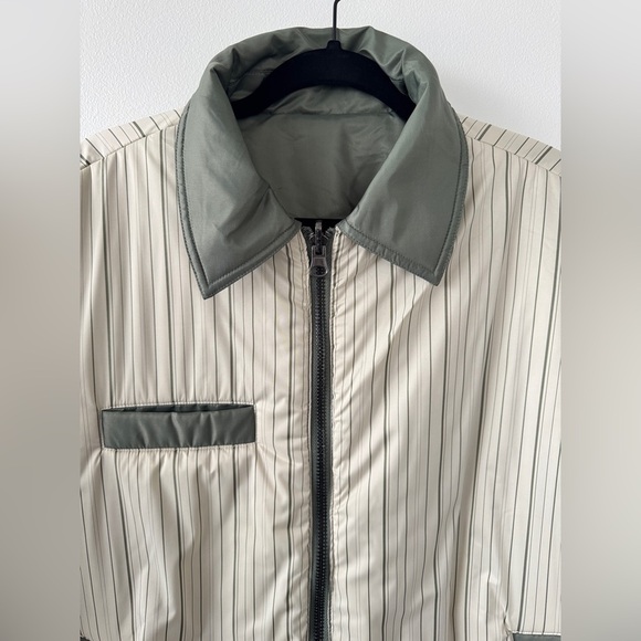 TopShop Reversible Bomber Sage Green NWOT - Picture 3 of 10